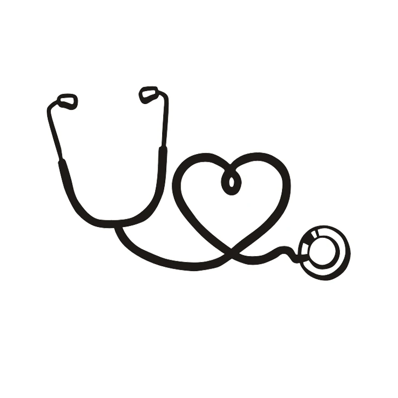 Custom size available Stethoscope and heart vinyl decal doctor nurse hospital home medicine stickers