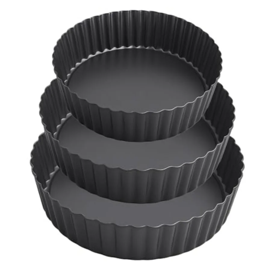 

Форма для глубокого пирога со съемным дном - Рифленая форма для тарталеток из углеродистой стали для киши и пирогов - Для приготовления хрустящей корочки