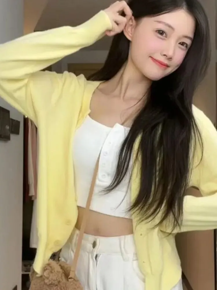 Korean Sle Chic ort Sve Long Sve Women's Sweater Jaet Autumn Winter Outerwear Comfortable Loose Fit  Color