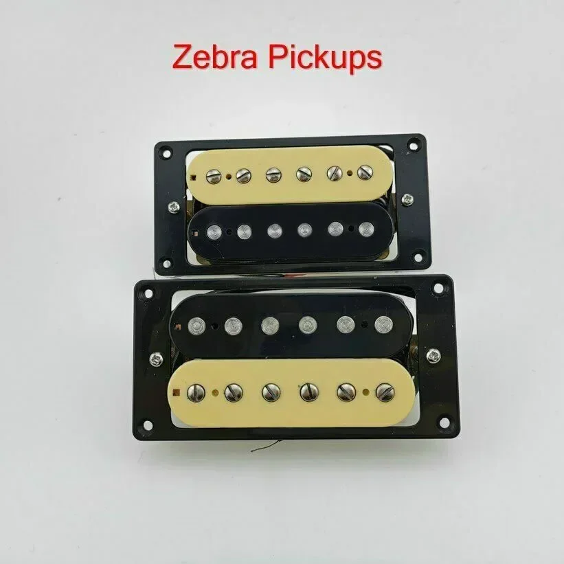 Discount Hot Sale--Electric Guitar Pickups Humbucker Set 4C Zebra/Black with Wiring Harness New Guitar Accessories