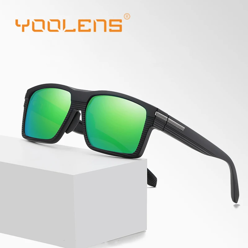 YOOLENS Fishing Sunglasses For Men Women UV400 Polarized Sun Glasses Square Outdoor Sports Eyewear Male Female Eyeglasses