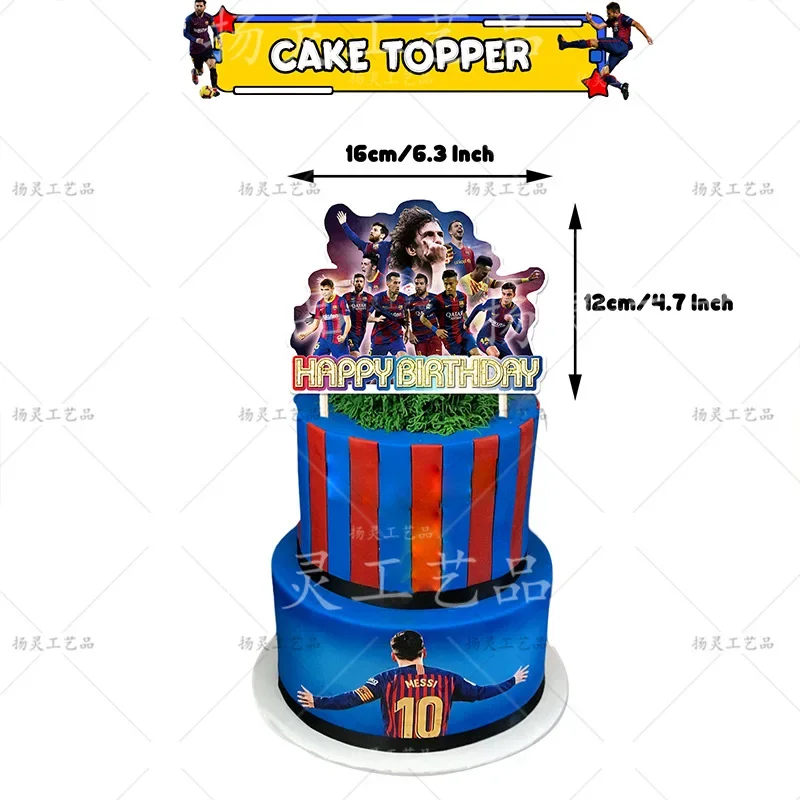 Futbol Club Barcelona Theme DIY Balloons Party Supplies Birthday Banner Latex Balloon Decoration Cake Supplies Kid Girl gift