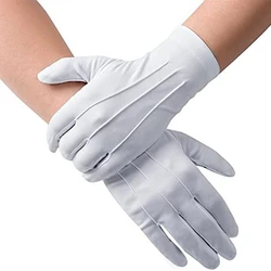 White Cotton Gloves Men Formal Tuxedo Uniform Gloves Honor Guard Parade Ceremony Costume Cosplay Coin Jewelry Butler Gloves 4PCS