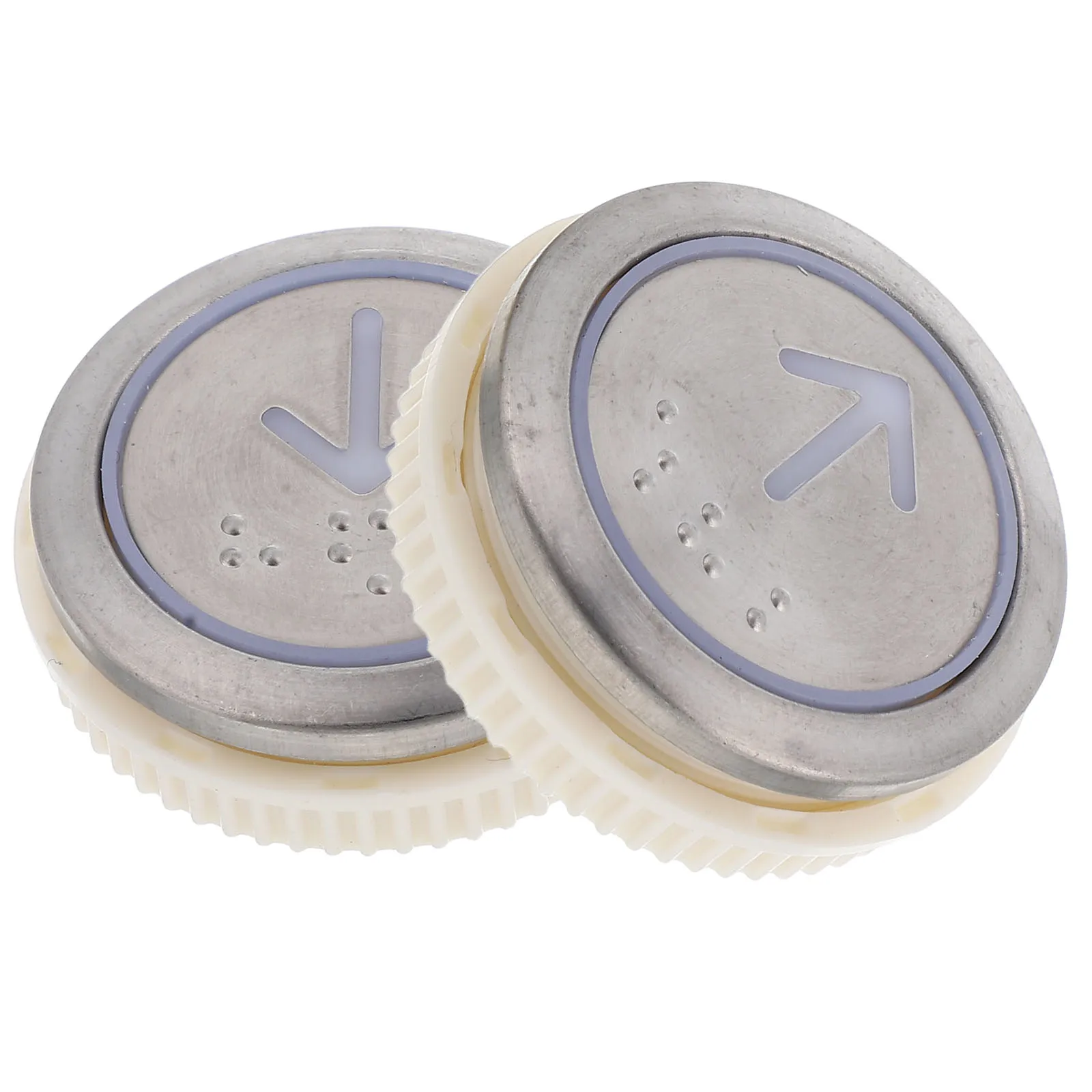 Botones de repuesto redondos de acero inoxidable para ascensor, Kit de reparación de Hardware de Control de ascensor, 2 uds.