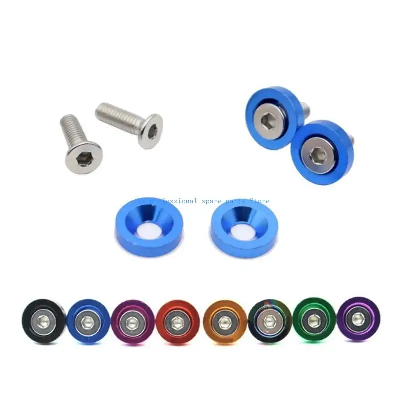 

41XA 20Pcs Bumper Washers M6x19.5mm with Bolts, Engine Bay Dress Up Fastener for Headlights Trunk License Plate