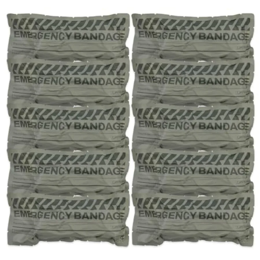 

6 Emergency Compression Bandage for Trauma Wound Dressing in Black with 10 Count Israeli First Aid Kit IFAK
