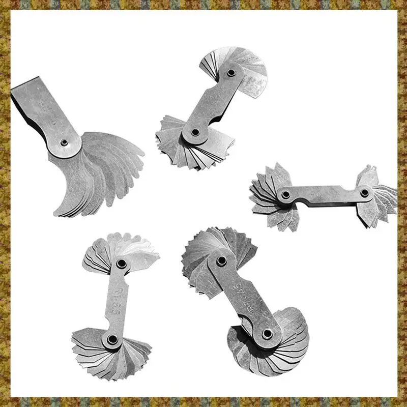 Измеритель радиуса F-F из нержавеющей стали, портативный вогнутый выпуклый инструмент для измерения внешней дуги, набор измерений радиуса (5 шт.)