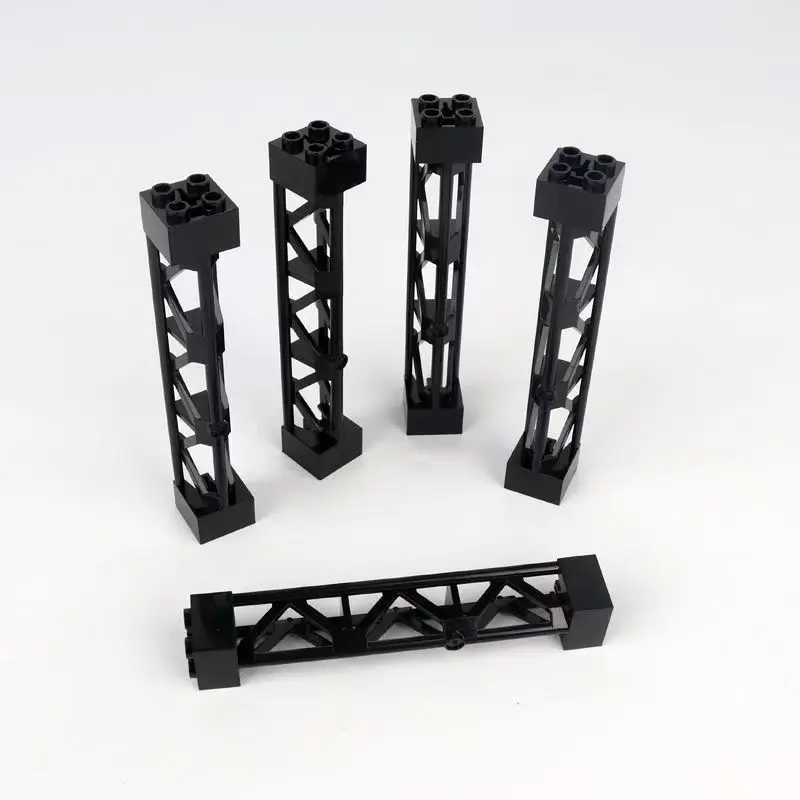 20 piezas/10 Uds. Soporte de vía de tren pilar Moc piezas de bloques de construcción 95347 58827 2x2x10 poste de viga DIY arquitectura ladrillos juguete