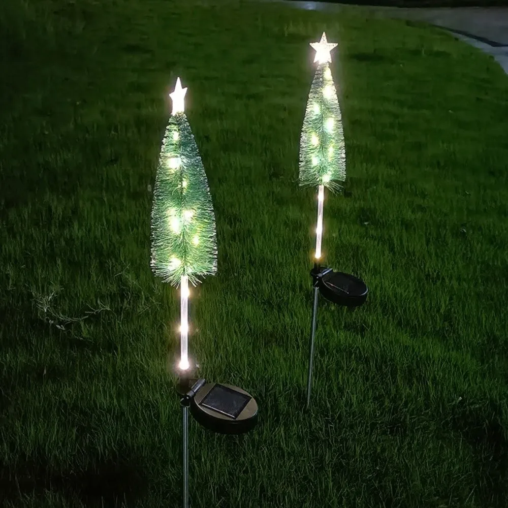 Decorative Solar Christmas Tree Lights Energy Saving Weatherproof Landscape Lights Warm White/ Colorful Stars Design
