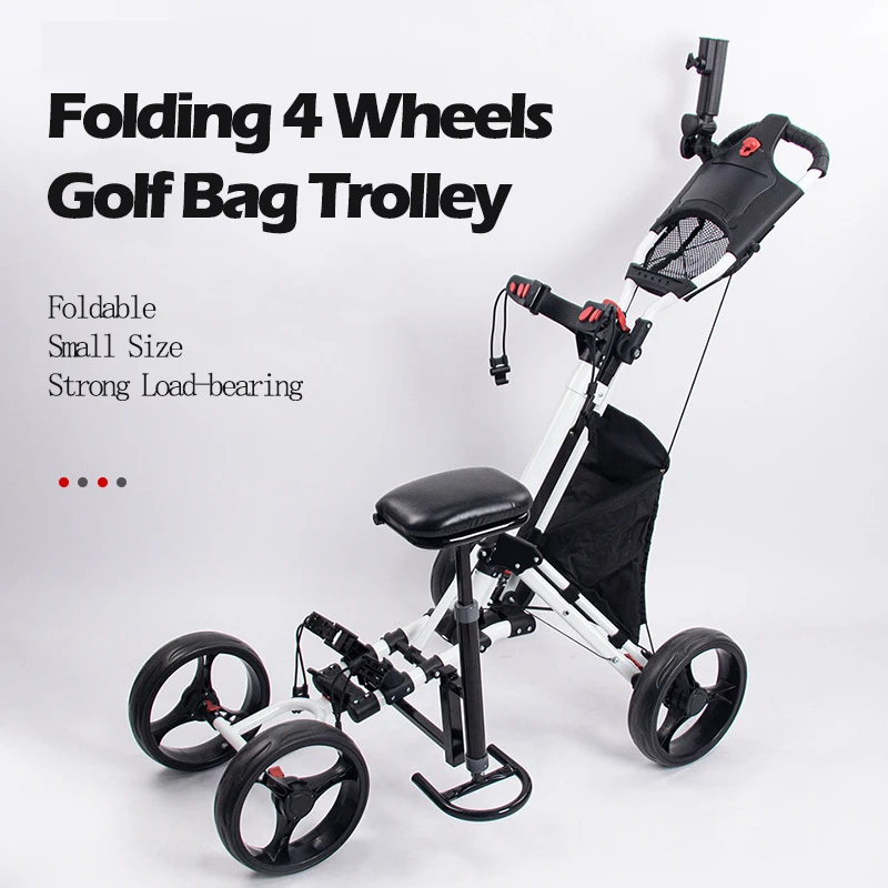 High Quality Golf Push Pull Cart with Seat Lightweight Foldable