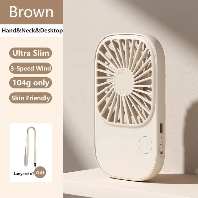 Mini Handheld Fan, Small Portable USB Rechargeable Desk Fan with Bracket for Makeup Eyelash, Lanyard Included