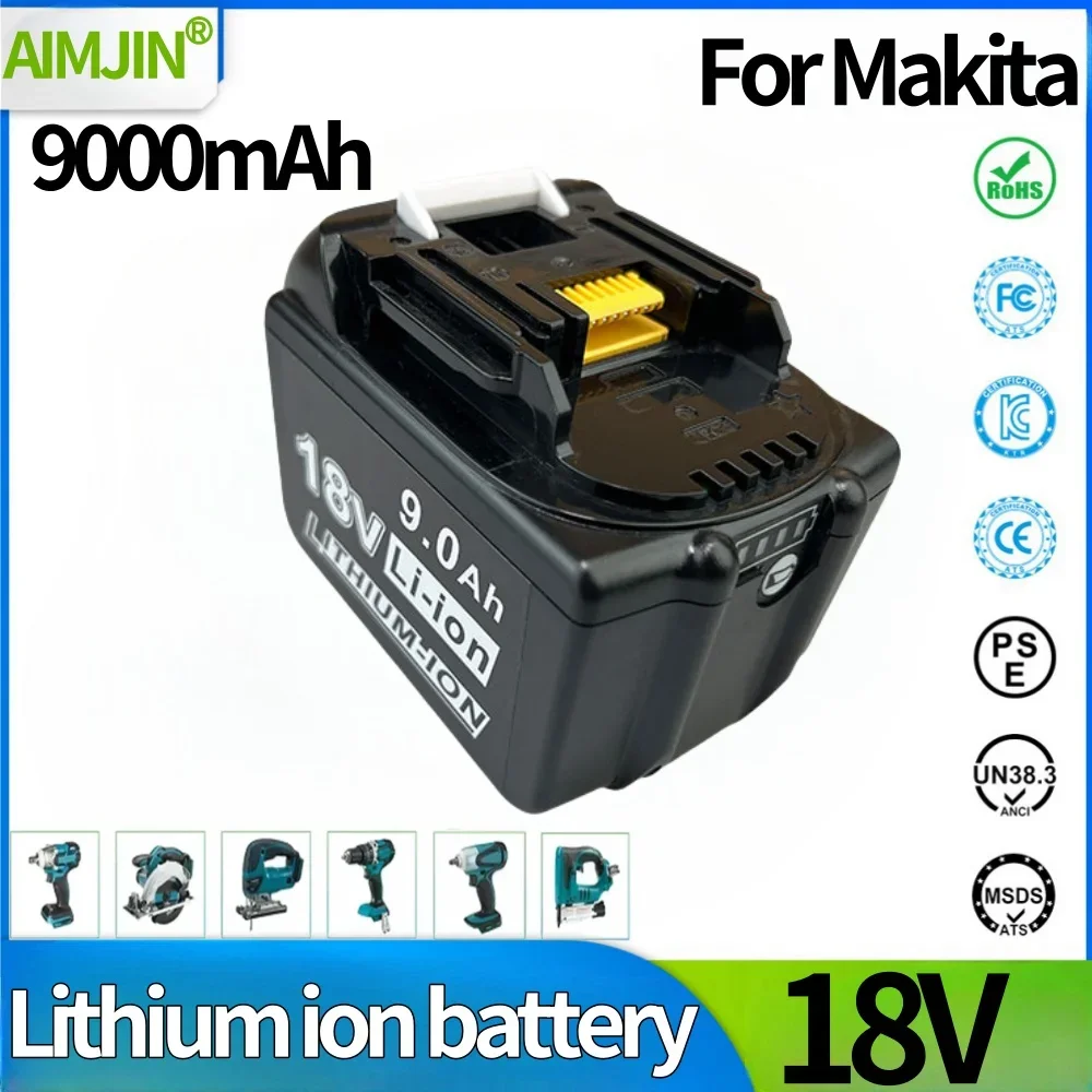 

100% BL1860 Rechargeable Battery 18V 9000mAh 18650 Lithium ion for Makita 18v Battery BL1840 BL1850 BL1830 BL1860B LXT 400