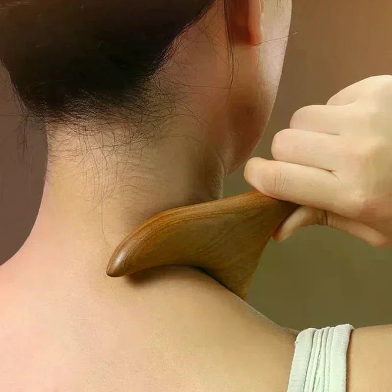 1Pcs Neck Foot Sandalwood Trigger Point Massage Gua Sha Tools Home Gym Professional Therapy Massage Tool For Back Leg Hand Face