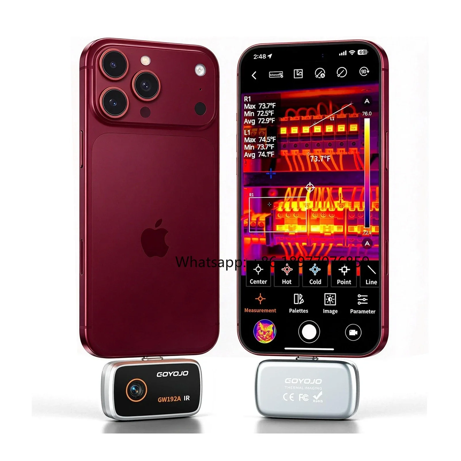 GW192A GW340 Thermal Camera For IPhone/Android/Tablet 512*384 X³IR Resolution Thermal Imager USB-C Port Home Inspection HVAC