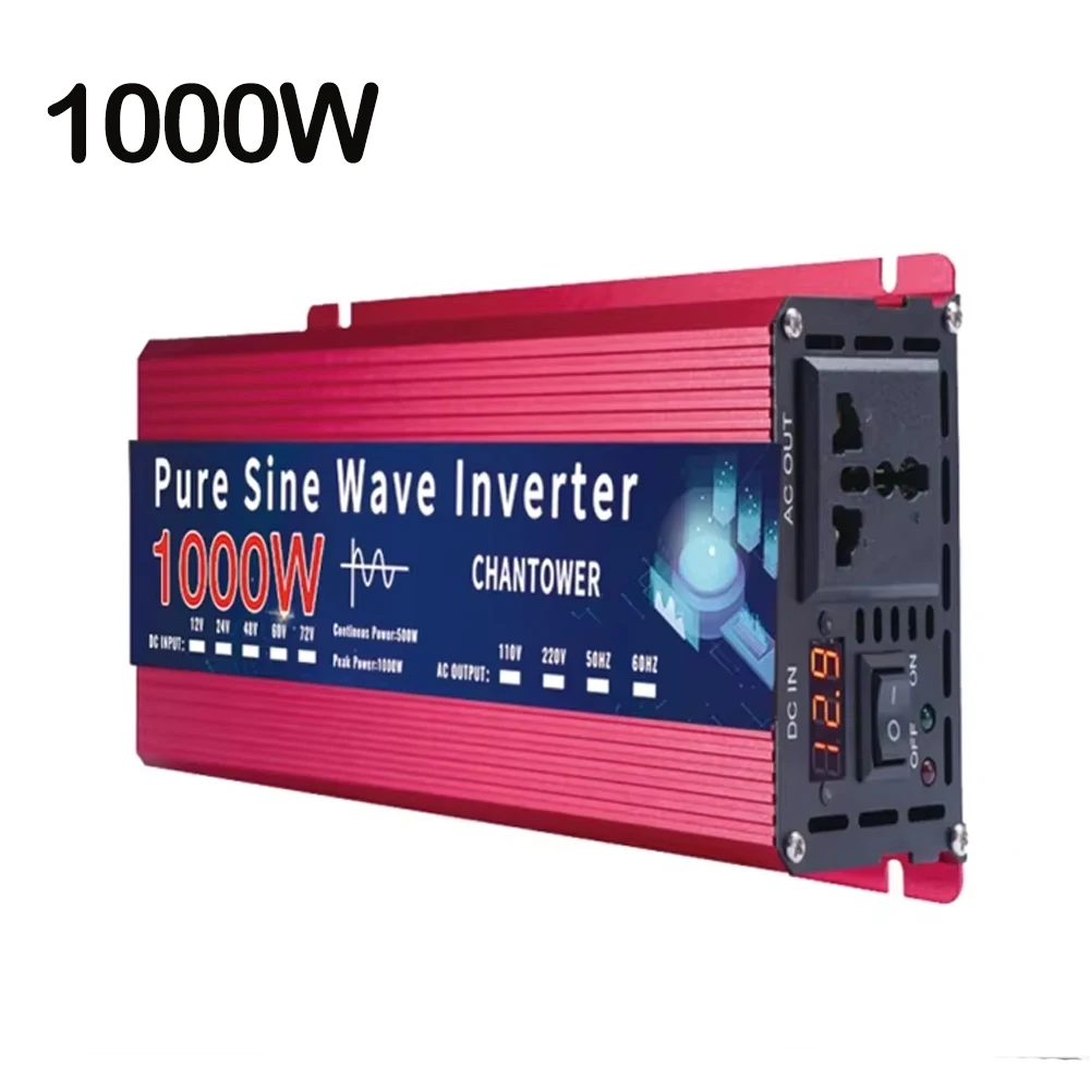 Pure Sine Wave Inverter 12V/24V 220V 1000W 2200W 3000W 4000W 5000W DC To AC Portable Power Voltage Converter Car Solar Inverter