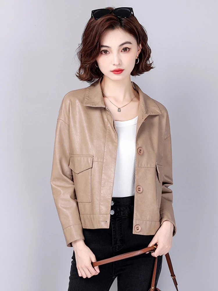   寧本革ジャケット レディース オルト スレ 2025 新作 春秋 ファッション バイク用 シープスキンジャケット スモールコート