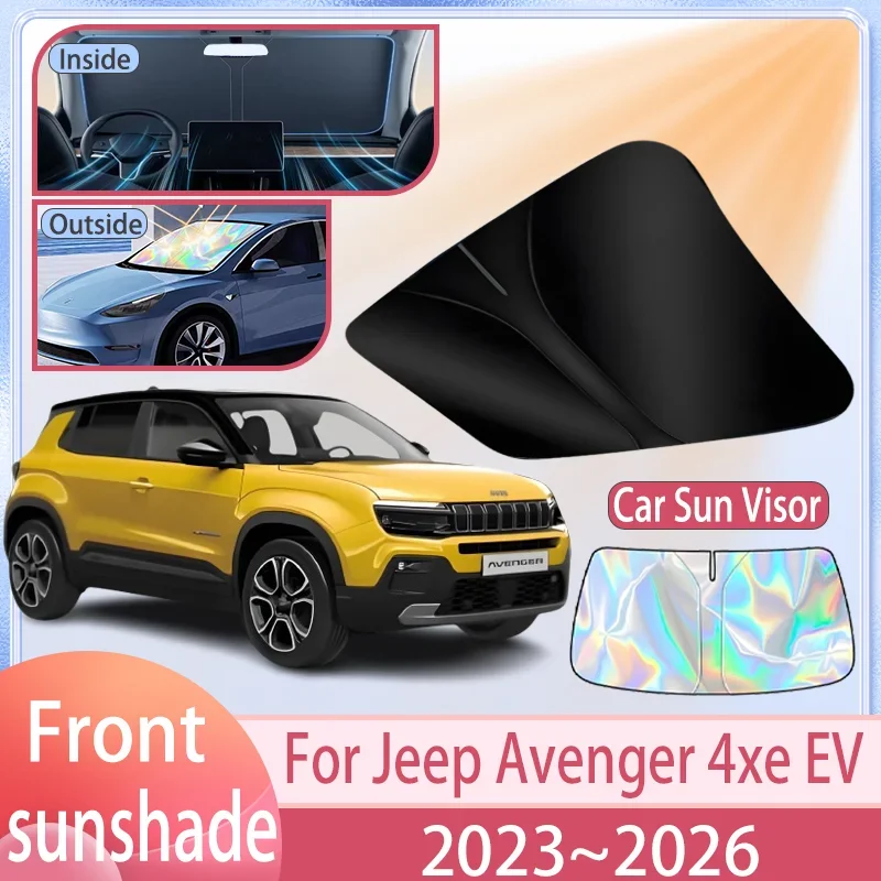 

Автомобильный солнцезащитный козырек для Jeep Avenger 4xe EV 2023 ~ 2026 2025 2024, солнцезащитный козырек на лобовое стекло, защита от ультрафиолета, аксессуары