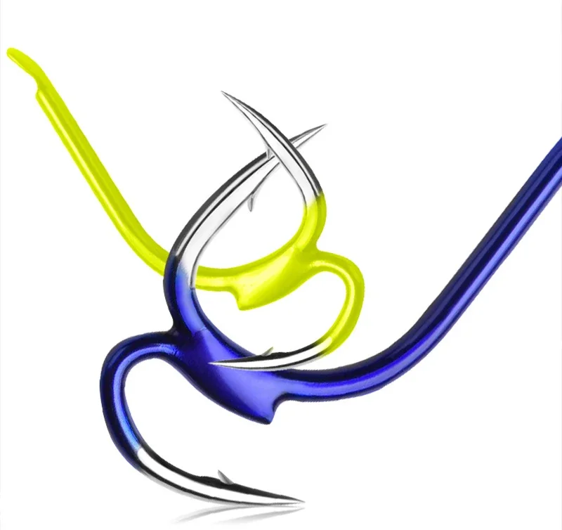 10 sztuk/partia 5 # -12 #   Stal węglowa Dwa wytrzymałość Ostry haczyk wędkarski Sprzęt wędkarski do wędkarstwa morskiego Podwójny haczyk z zadziorem A333