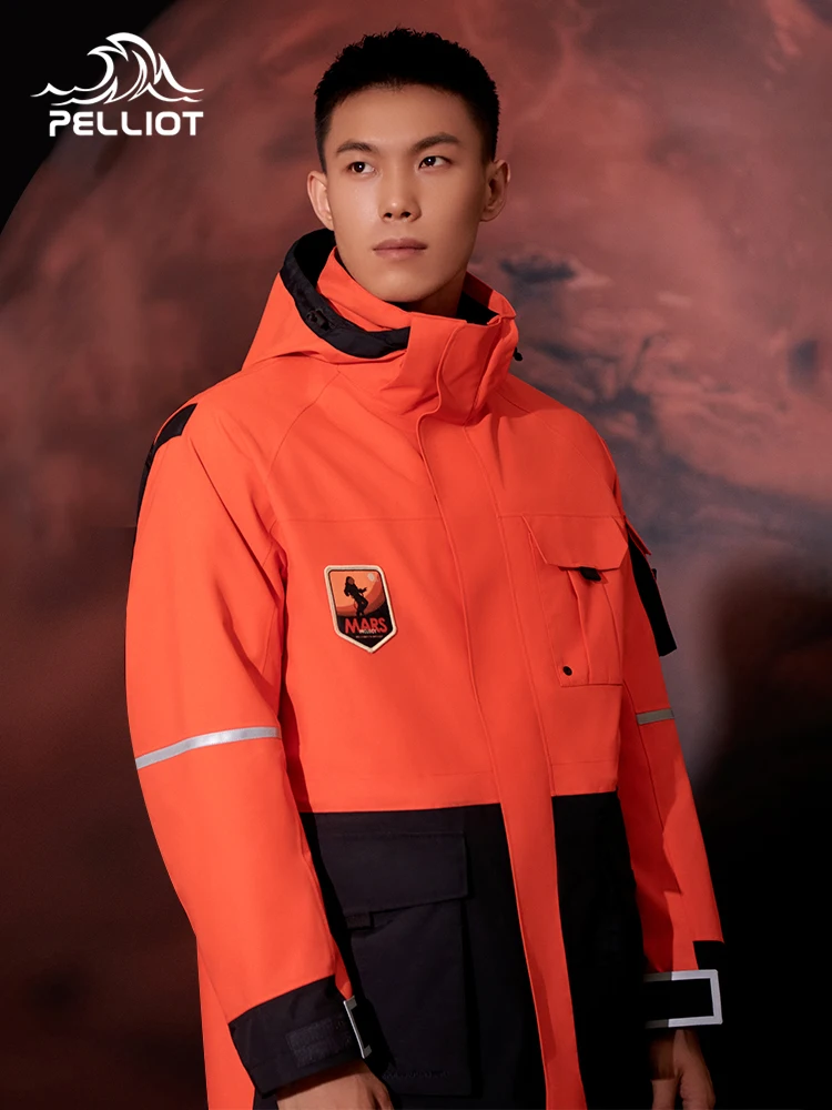 PELLIOT Mars Series Three In One Stormtrooper Men's Autumn And Winter Fleece Detachable Mid Length Windproof Jacket