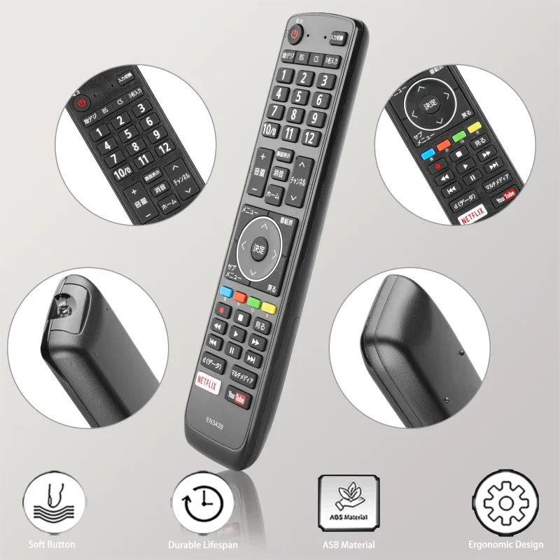 EN3A39 Control Remoto de Repuesto para Hisense, para Televisores Hisense Smart LED HDTV