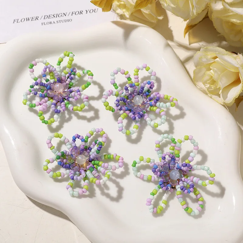Shoe Charms Beaded Flower Clusters Macaron Pastel Ice Cream Style 1 Piece DIY Decor for Clogs Jelly Sandals Slippers Beach