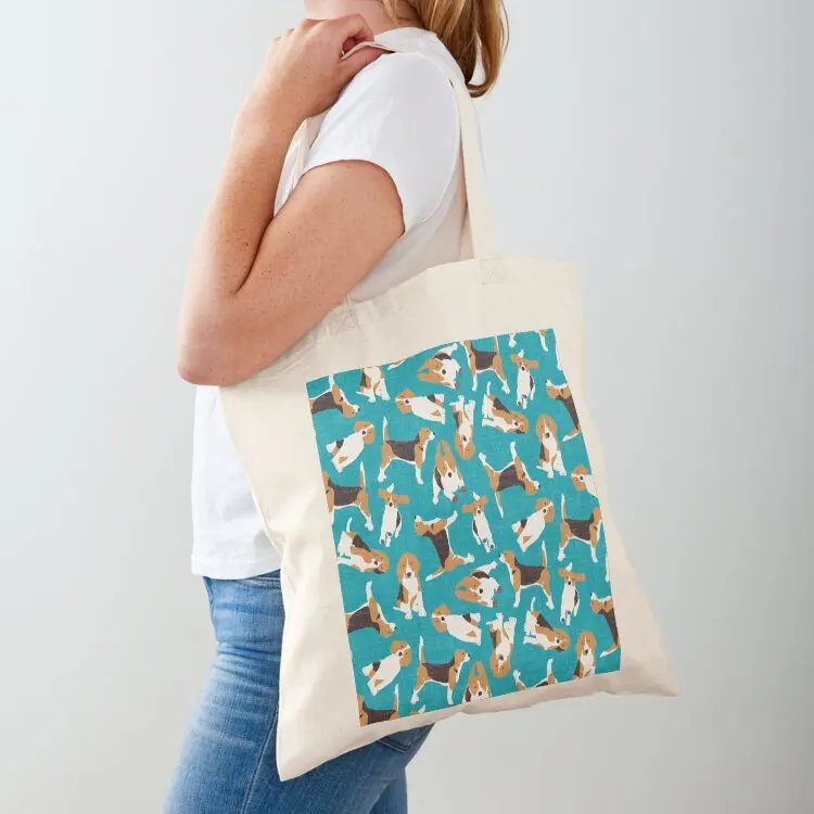 

beagle scatter blue Tote Bag Fabric bag Canvas shoulder bag Gift shopper woman