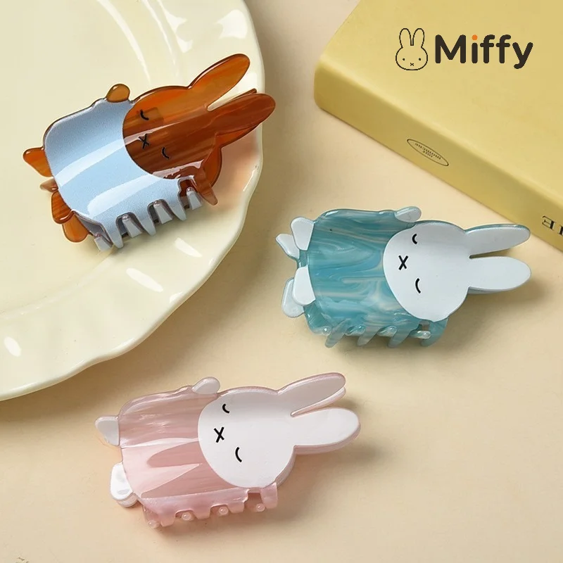Cute Miffy Hair Claw Clip Shark Jaw Hairpin Cartoon Character Design Versatile Summer Hairstyle Headwear Hair Styling Ornament