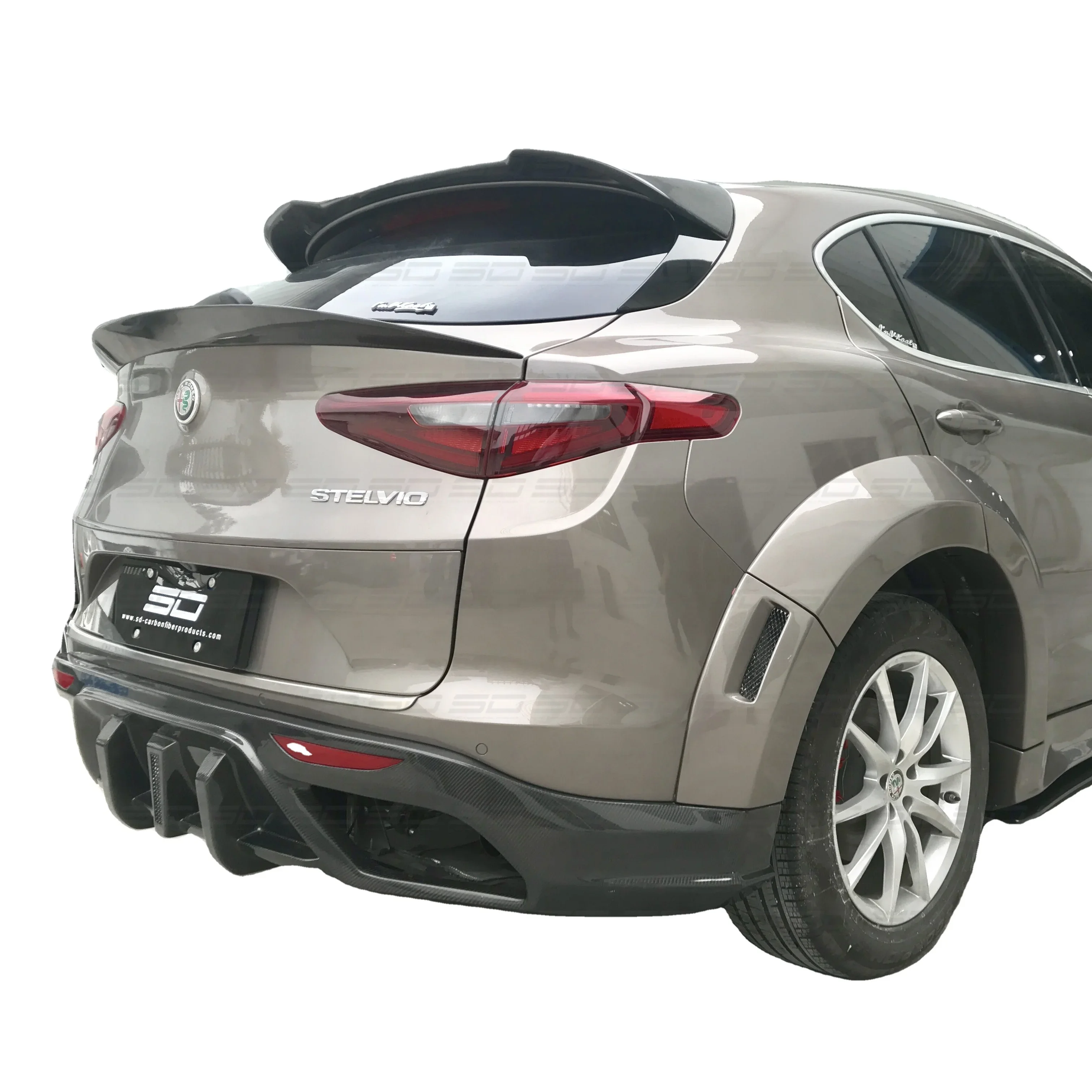 Real Carbon Fiber Body Kit Ducktail Spoiler Rear Spoiler For Alfa R Stelvio