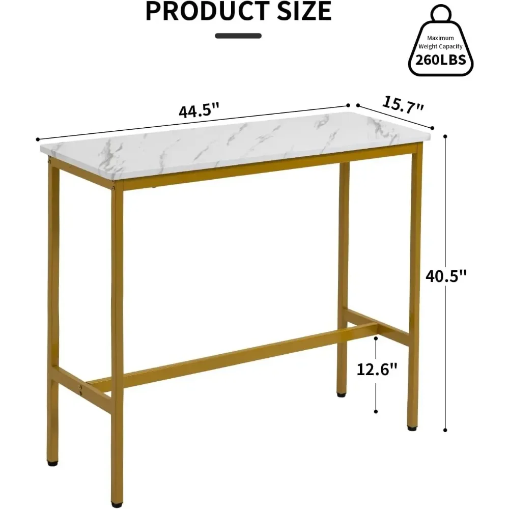 44.5" Soa Table, Bar Height Pub Table, Narrow Entryway Table, Narrow Recular High Top Soa Table with MD or Indoor, Dining Room, image 3