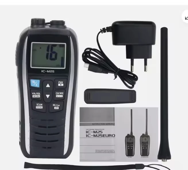 

IC-M25 VHF Portable Marine Handheld Two-way Radio 5w Emergency Walkie Talkie with Long Microphone DMR Wireless Receiver