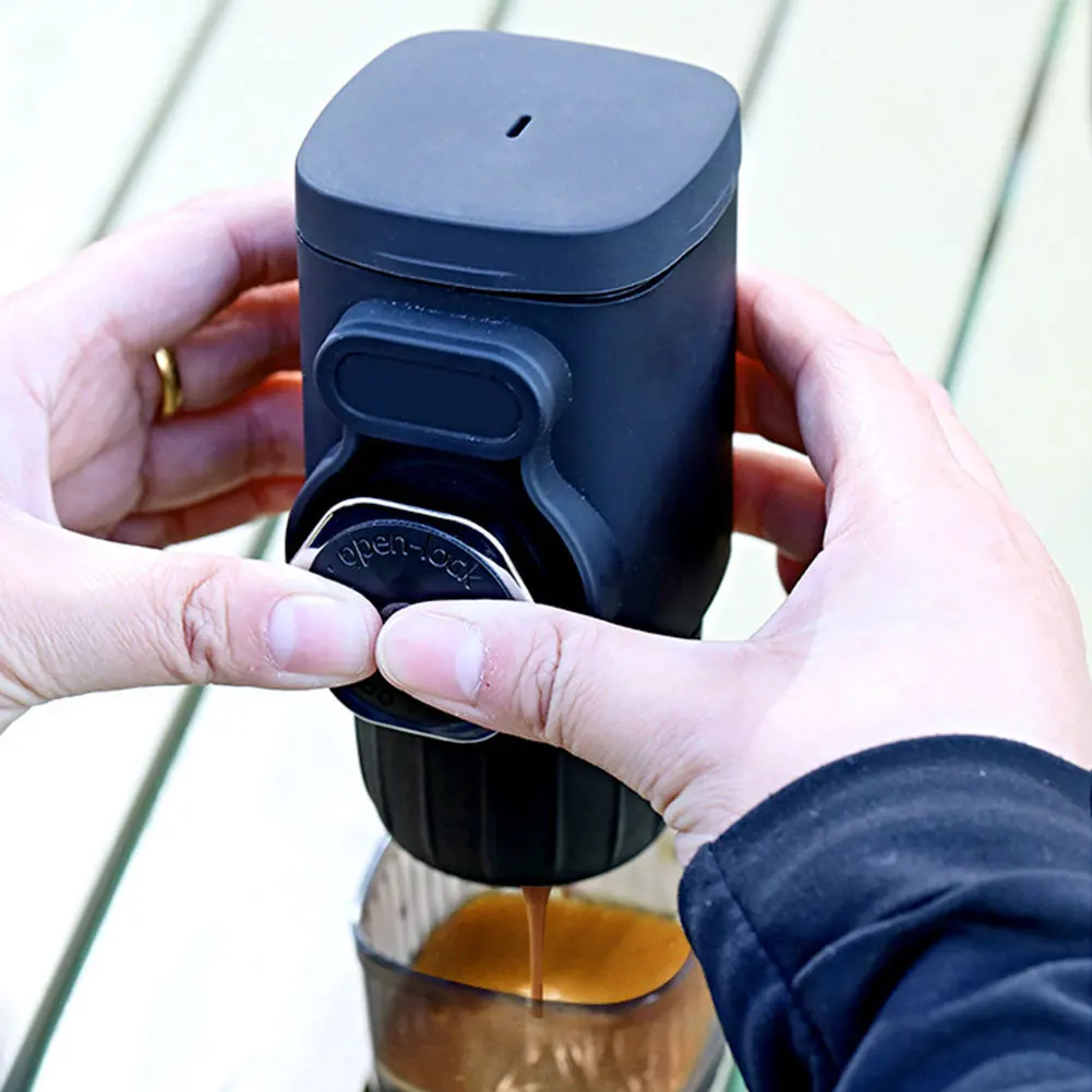 Mini macchina per caffè espresso portatile per caffè macinato e capsule, piccola macchina da caffè da viaggio, ideale per campeggio, escursionismo, ufficio