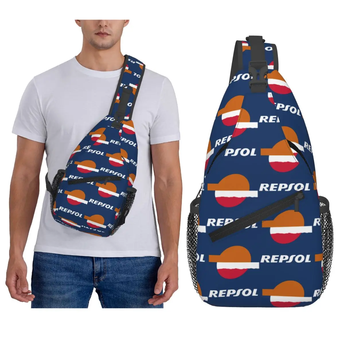 

Модная нагрудная сумка Repsol, мужской рюкзак через плечо, нагрудная сумка, дорожный походный рюкзак, сумка на плечо