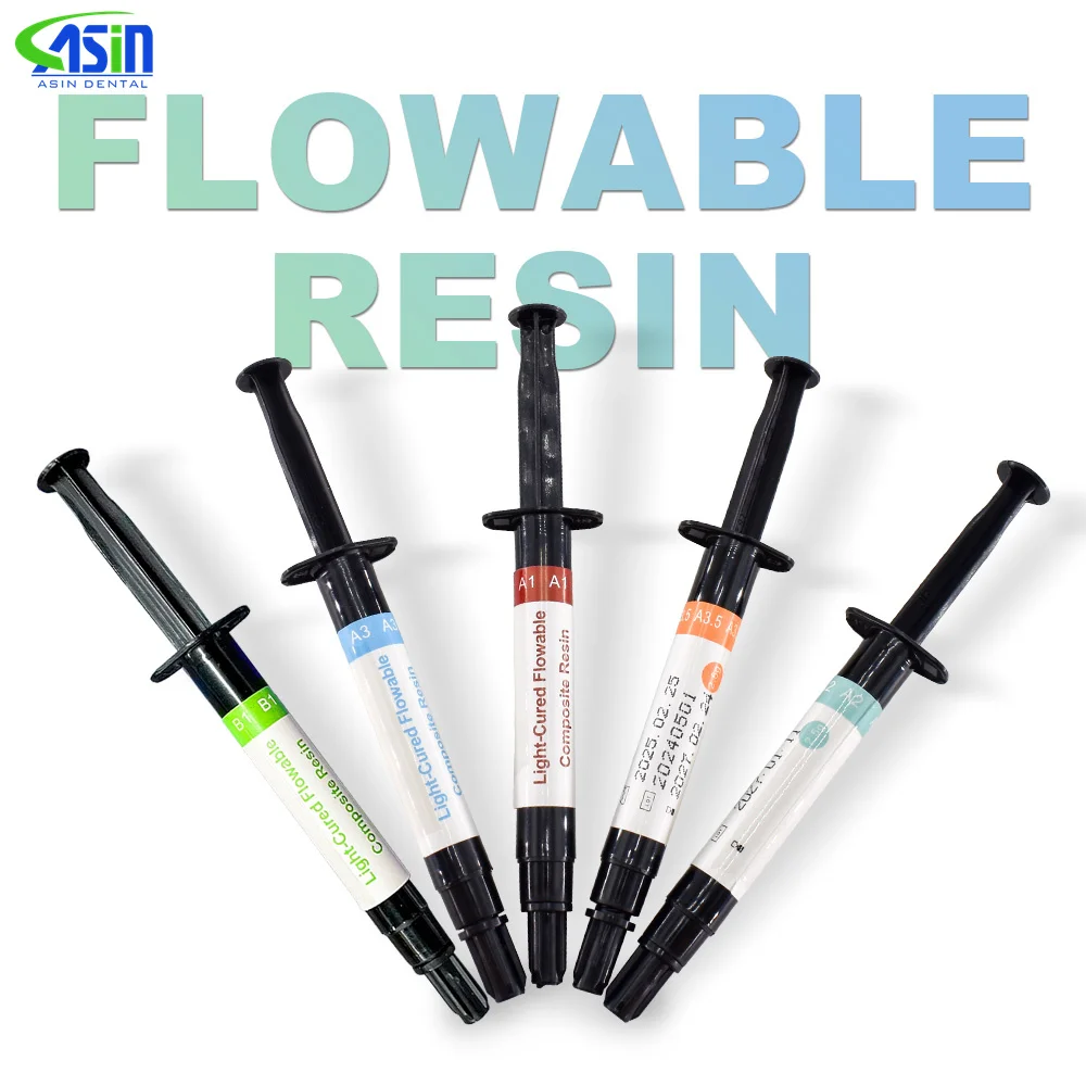 

Dental Composite Resin Filling Materials Flowable Resin 2.5g/pc Dental Restoration Syringe Universal Color Shade Dental Material