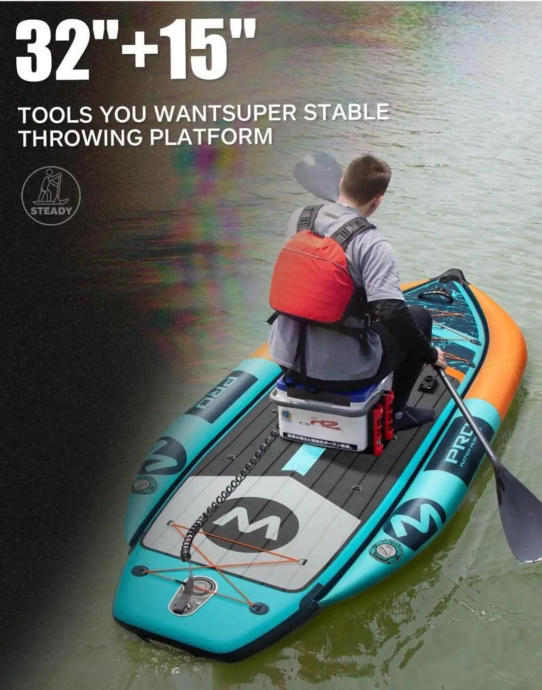 OEM DESIGN LOGO Fishing Sea Inflatable Kayak Pedal Board 2 Person Standup Paddle Fishing Sup Canoe Fishing Boat - view 5