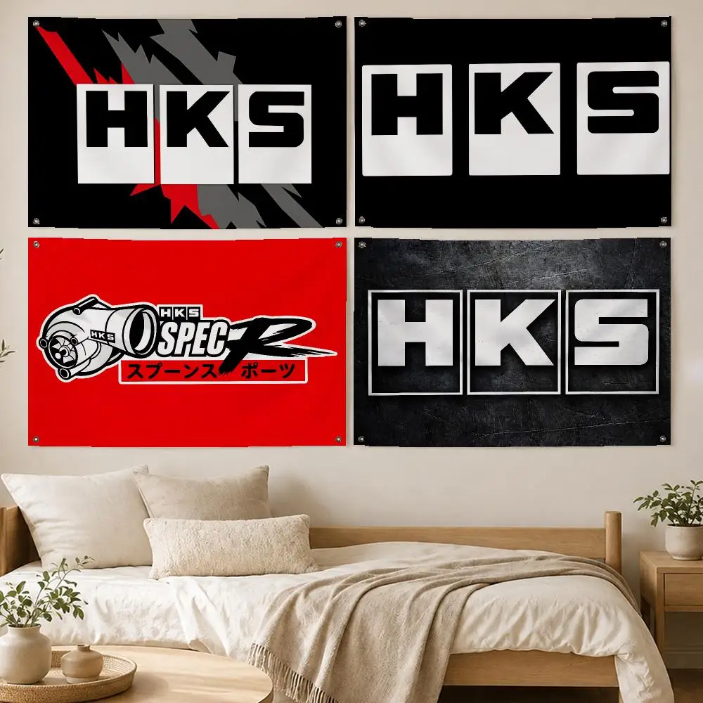 Pro Brand HKS Flags Room Bedroom Home Outdoor Wall Hanging Concert Printed Background Decoration Art Banne