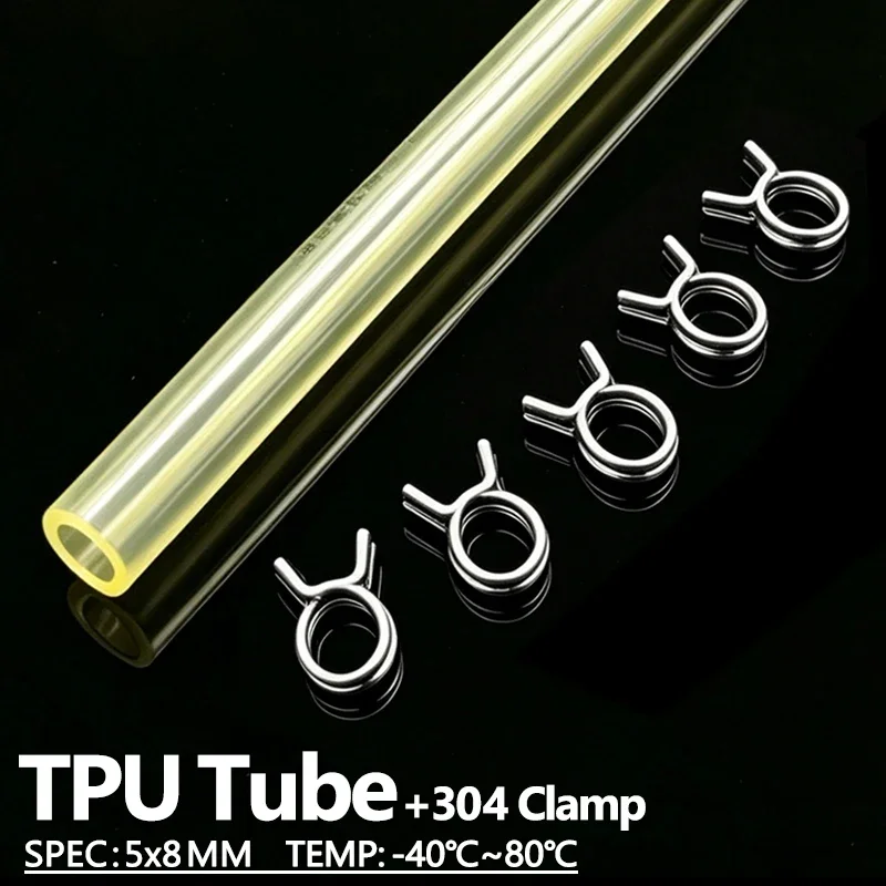 

5mmx8mmTPU Tube wire 2/5/7/10 clamp Oil resistant corrosion resistance fuel line For Motorcycle Car Gasoline Diesel Oil Delivery