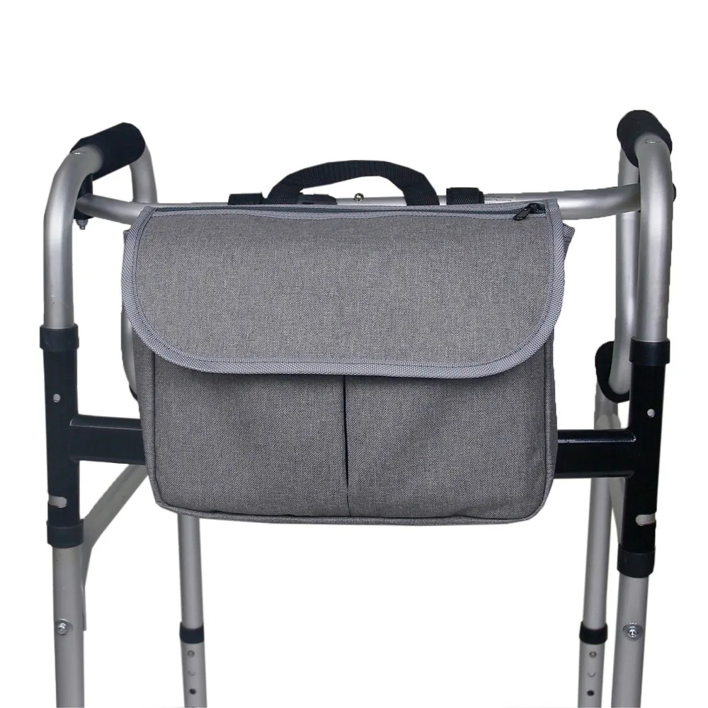 Large Capacity Walker Bag Durable Polyester Walker Pouch Easy Installation Waterproof Walker Organizer Pouch For Scooter