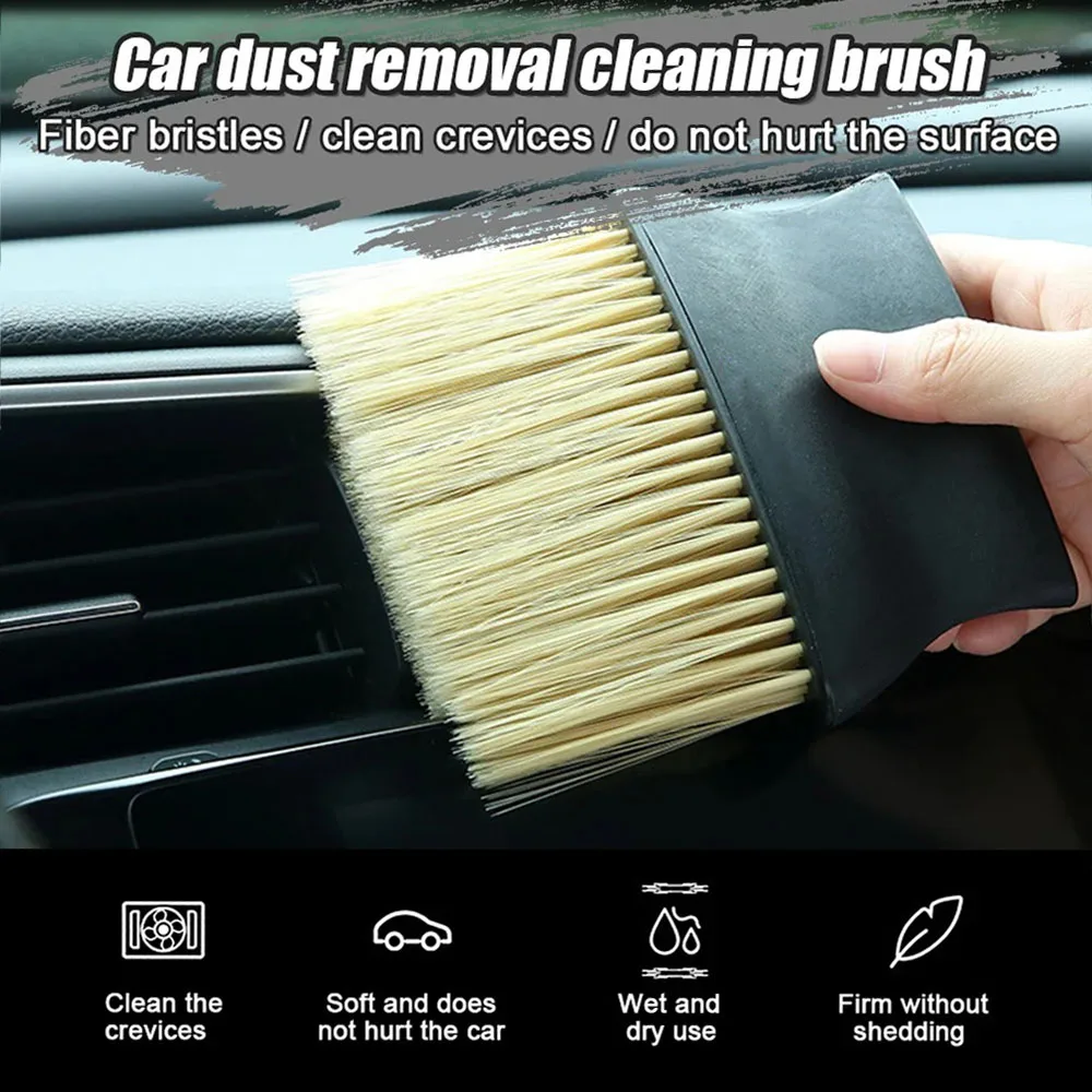 Car Interior Nylon Cleaning Soft Brush Dashboard Air Conditioner Outlet Detail Cleaning Brush Gap Dust Removal Articles for Cars