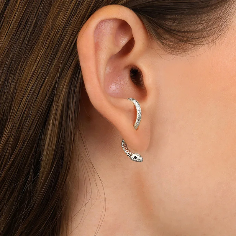 Trendy Slangvormige Split Type Oorbellen Voor Vrouwen Zilverachtig Goud Verguld Roestvrij Staal Studs Cool Hiphop Party Sieraden Geschenken