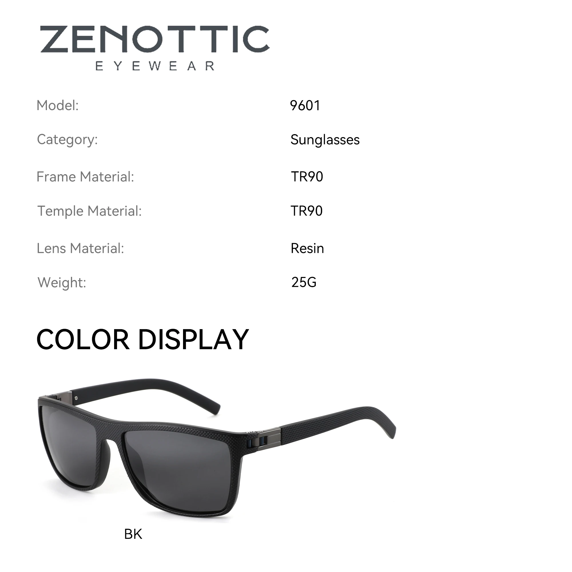 ZENOTTIC(XL Size)Fashion Sport TR90 Polarized Sunglasses Prescription For Men UV400 Square Optical Sun Glasses - Image 4