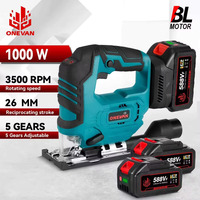 ONEVAN 3500RPM Brushless Cordless Electric Curved Saw 1000W Electric Jig Saw Woodworking Cutting Tool for Makita 18V Battery Pin