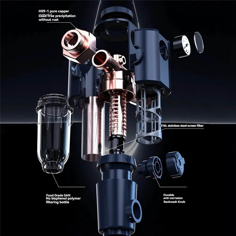 압력 게이지 360을 사용한 ABJY 청소 프리 필터 °   고압 역세 여과 시스템 재사용 가능한 집 전체 필터