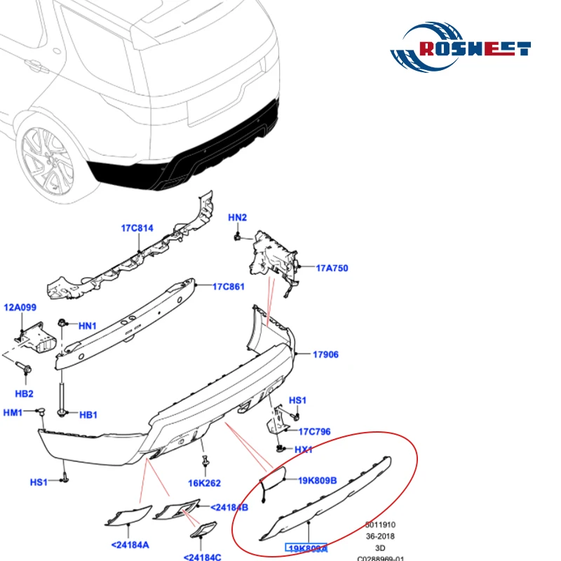 Tampa para reboque traseiro para Land Rover Discovery 5, placa de proteção inferior, acessórios para automóvel, cinzento e prateado, 2017, 2018, 2019, 2020