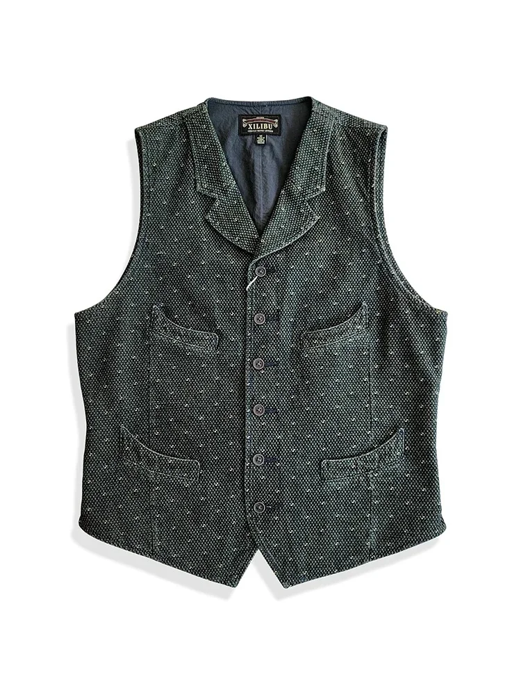 Men's Amekaji Wear Clothes -Fitting Suit Collar Waistcoat American Retro Casual Good Quality