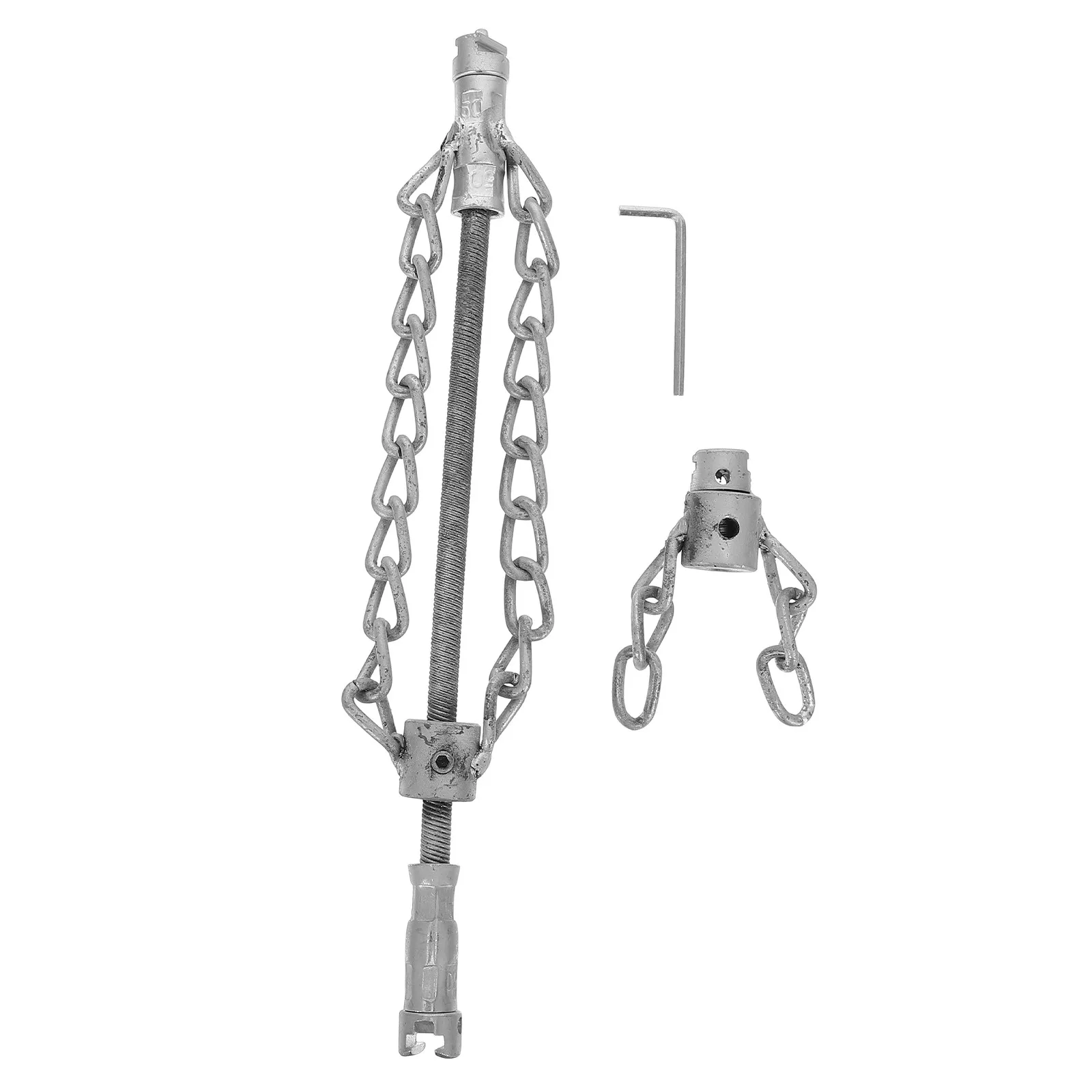 1Set Sewer Chain Knocker Heavy-Duty 16Mm Drain Auger Attachment Pipe Cleaning Head Sewer Line Maintenance Drain Descaling Tool