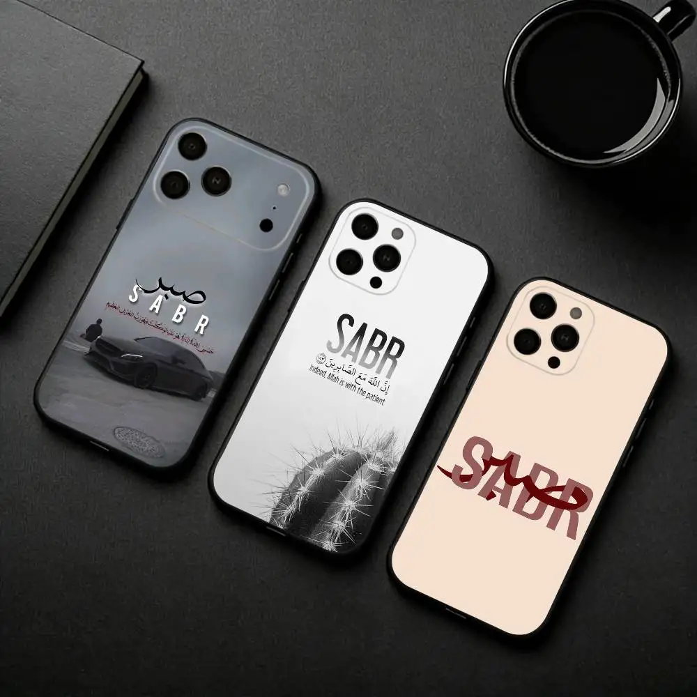 

Q-Quran Sabr Islam Patience COOL Phone Case For iPhone 17pro, 16,15,14,13,12,11 X XR Plus,Others Soft Black Cover