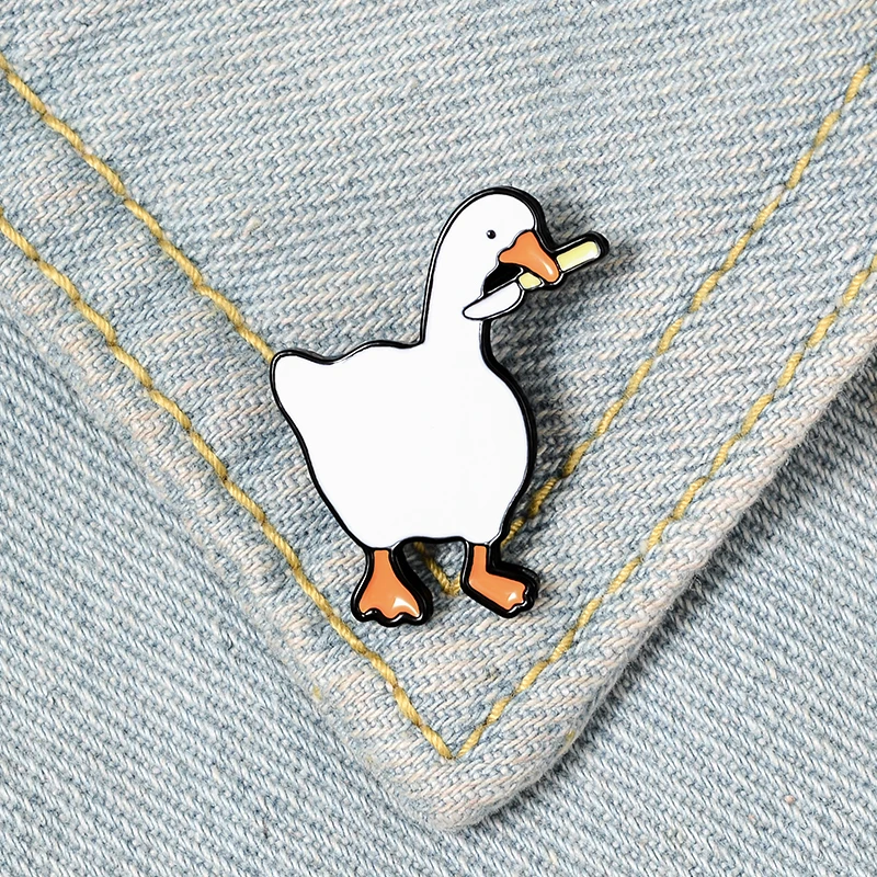Honk Honk Esmalte Pin Personalizado Impertinente Ganso Broche Bolsa Lapela Pin Dos Desenhos Animados Engraçado Animal Emblema Jóias Presente para Crianças Amigos