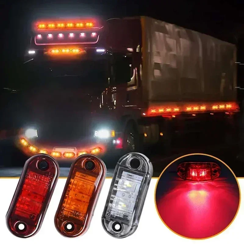 2/4PCS 12V Universal Led Side Marker Lights Front Rear Clearance Indicator Signal Lamp for Lorry Trailer Trucks Caravan BUS Van