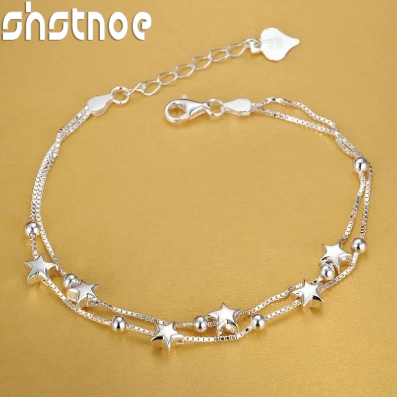 

SHSTONE 925 sterling silver Beautiful stars Bracelets for women korean fashion designer party Wedding Jewelry Holiday gifts