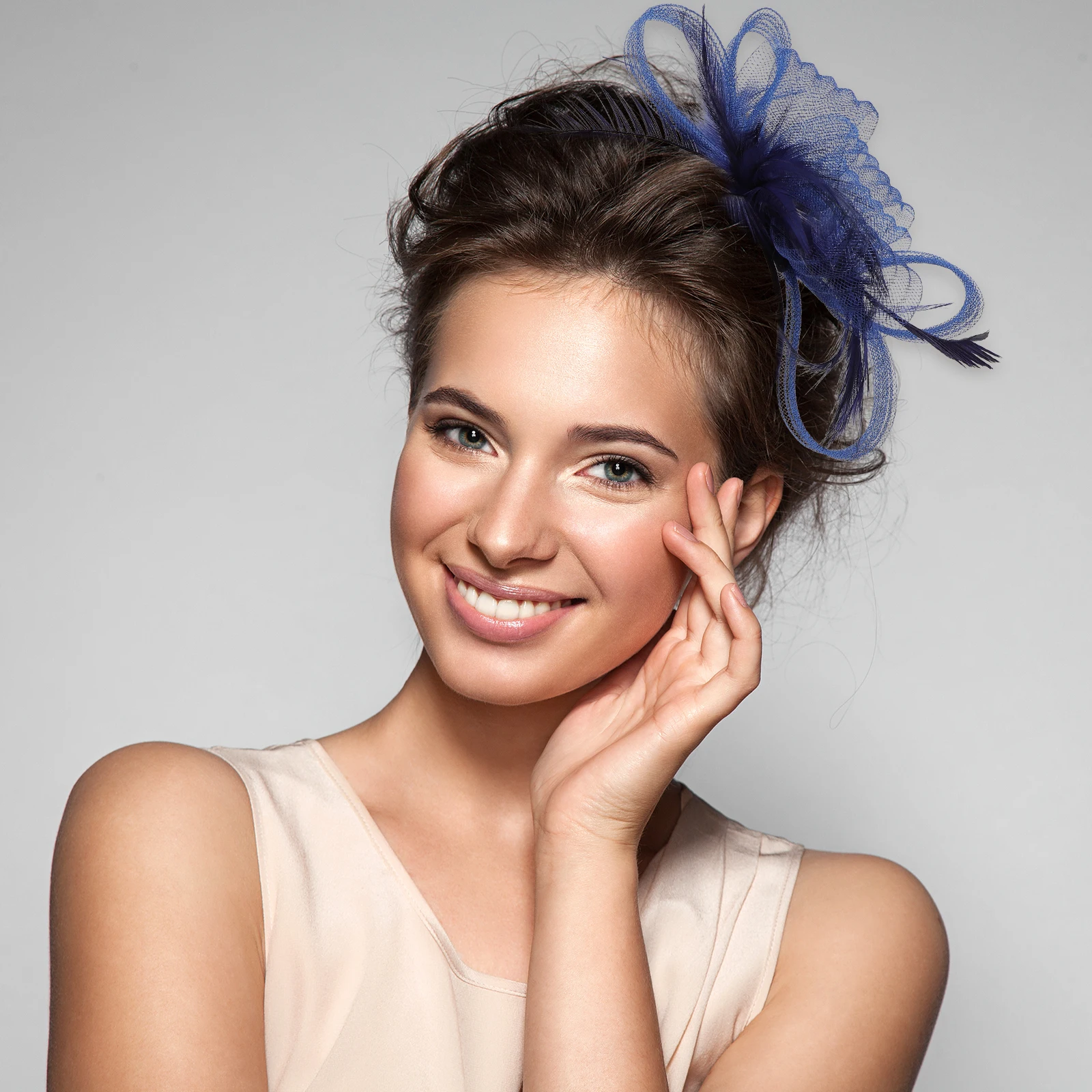 

Retro Bridal Hair Accessories Fascinator Hats Women Vintage Tea Party Headb Mesh Elegant Look Halloween Cocktail Stage